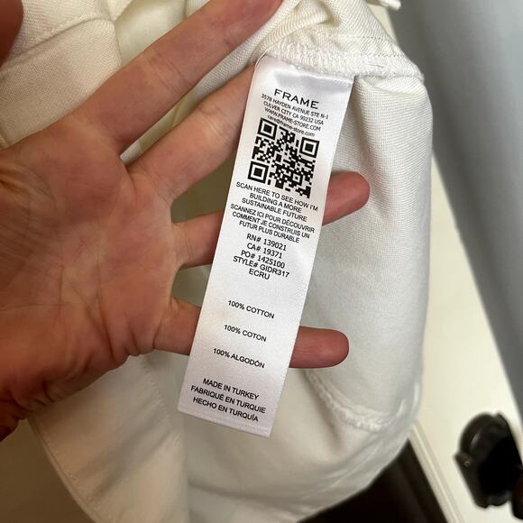 FRAME Gillian Dress Ecru Puff Shoulder Off White Size XS‎ Mini Chic Cute Sexy - Picture 16 of 16